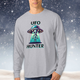 UFO Hunter Ai Art with UFO and Alien T-Shirt