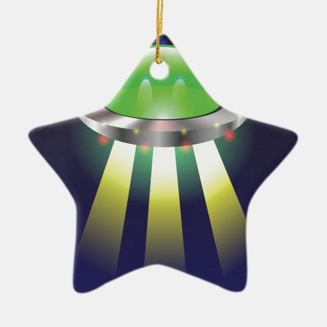 UFO Icon Ceramic Tree Decoration (Front)