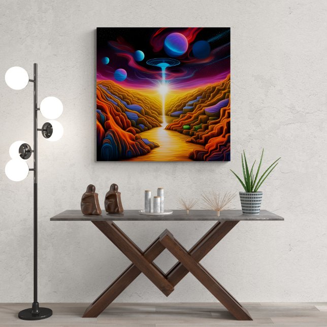 UFO In Fantasy World Canvas Print (Creator Uploaded)