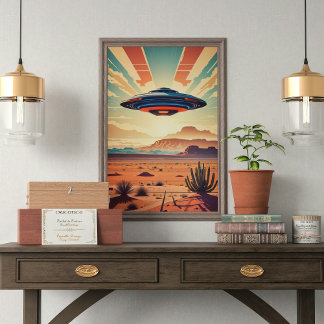 Ufo in the Desert Poster