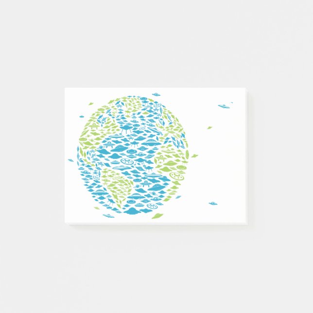 UFO invasion of the World, Alien, Space Ships Post-it Notes (Front)