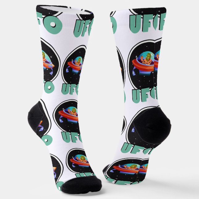 ufo on space socks (Angled)