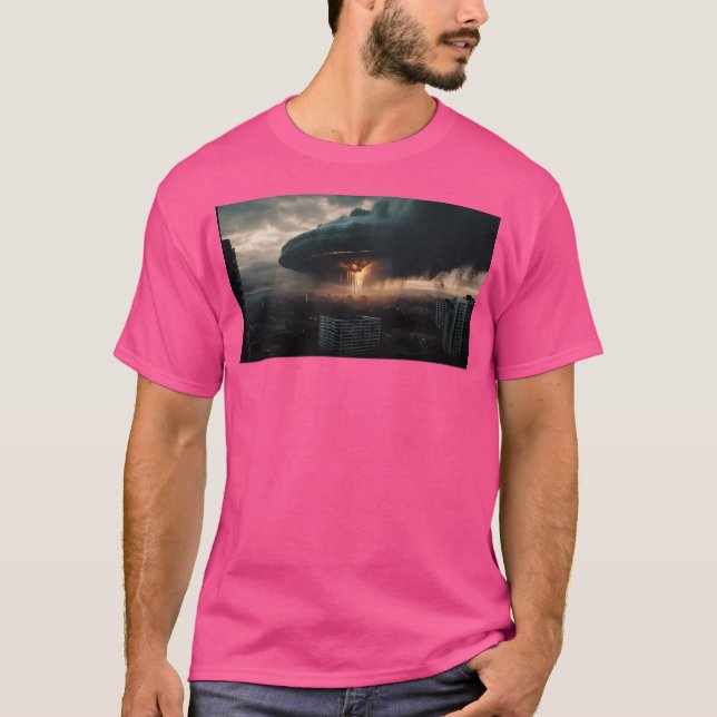 Ufo Over A City T-Shirt (Front)