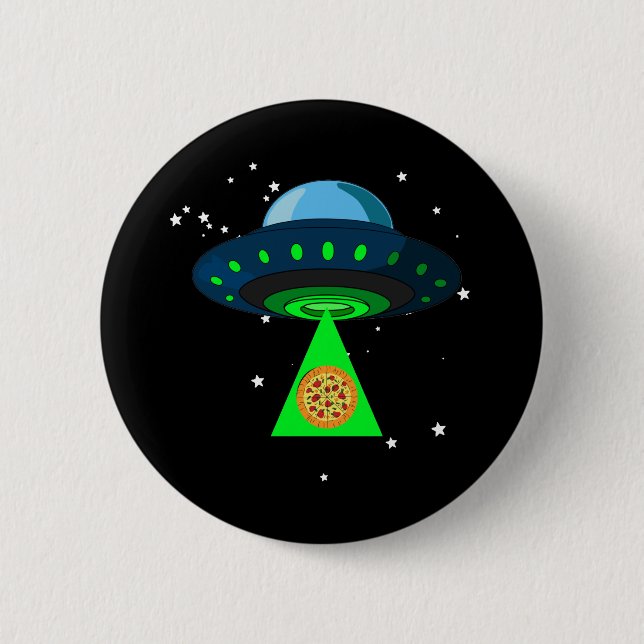 UFO Pizza Pick Up 6 Cm Round Badge (Front)