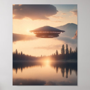 UFO Poster SCI FI Wall Art Alien Poster