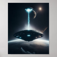 UFO Poster SCI FI Wall Art Alien Poster 
