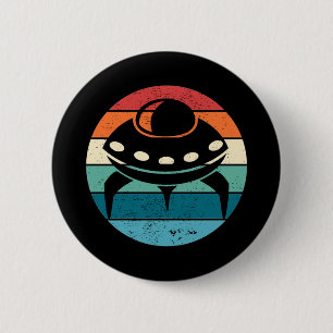 UFO Retro Sunset 6 Cm Round Badge