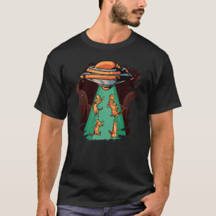 Ufo Saucer Alien Cats Aliens Cats Taken By Ufo Cat T-Shirt