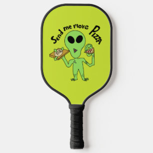 ufo- send me pizza cartoon  pickleball paddle
