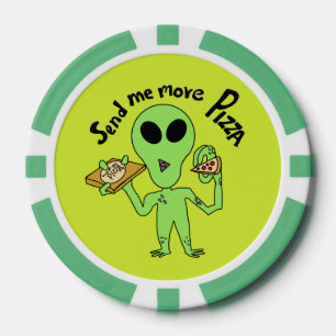 ufo- send me pizza cartoon  poker chips