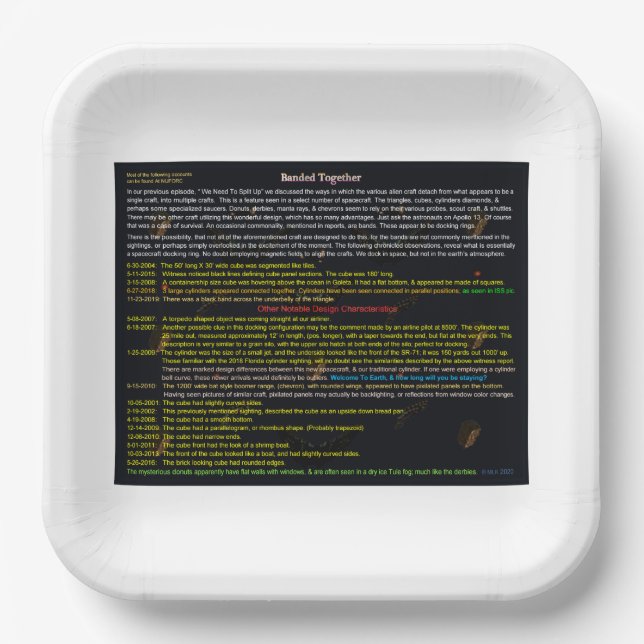 UFO Series: Alien's band together Paper Plate (Front)