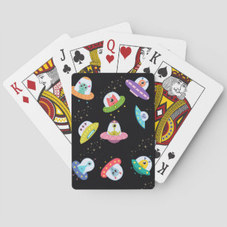 UFO SHIPS PATTERN PLAYING CARDS