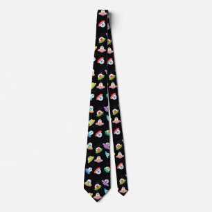 UFO SHIPS PATTERN TIE