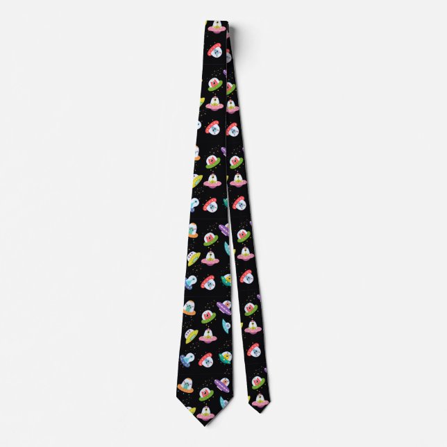 UFO SHIPS PATTERN TIE (Front)