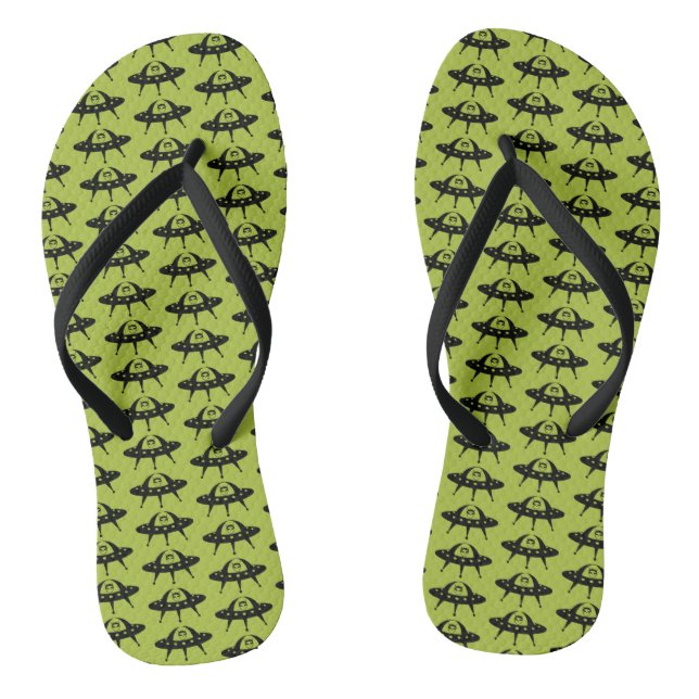UFO Space Alien Sci Fi Flying Sauce Jandals (Footbed)