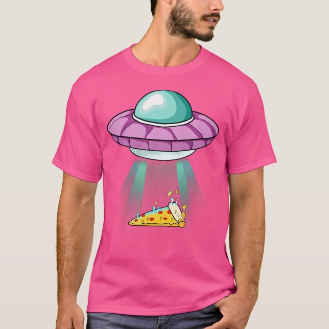 Ufo Taking Pizza T-Shirt (Front)