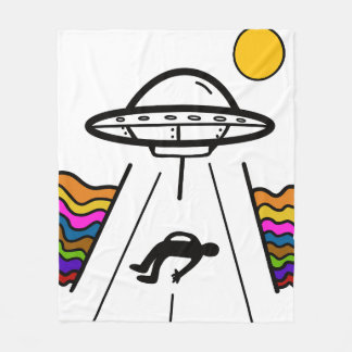 UFO UAP Alien Abduction Fleece Blanket