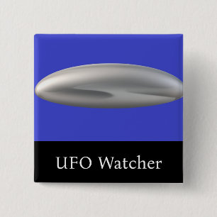 UFO Watcher 15 Cm Square Badge
