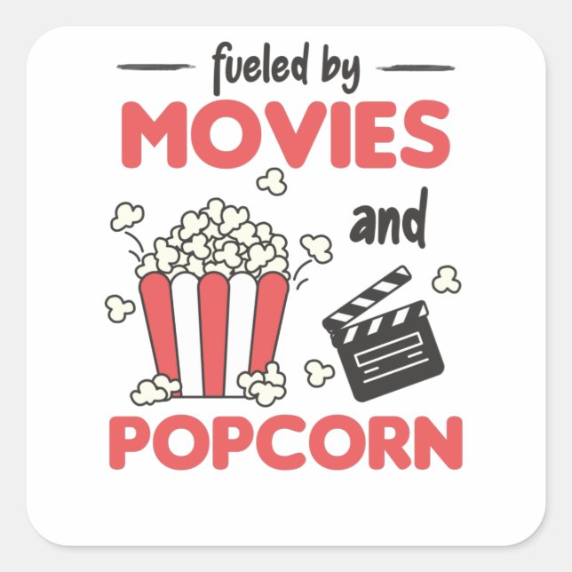 Ufolf's Films And Popcorn Movies Cinema Square Sticker (Front)
