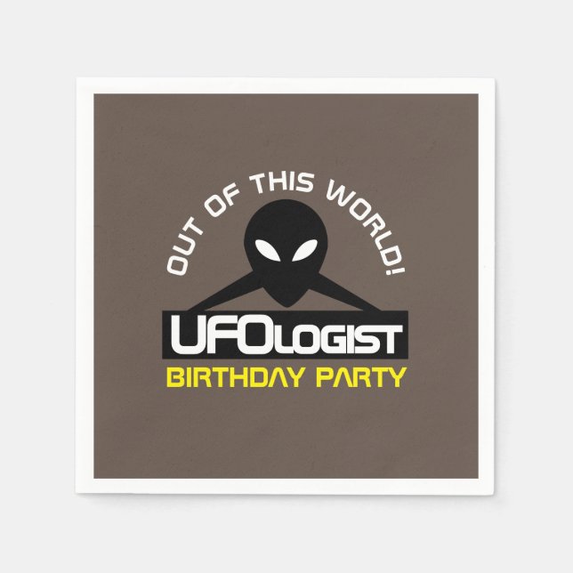 UFOlogist Party, Birthday Napkin (Front)