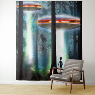 UFO's Alien Forest Tapestry