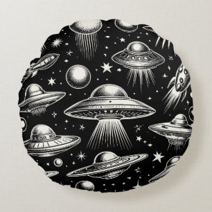 UFOs and Flying Saucers Sci Fi Throw Pillow