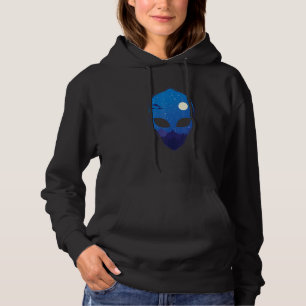 Ufos at Night in Alien Head Hoodie