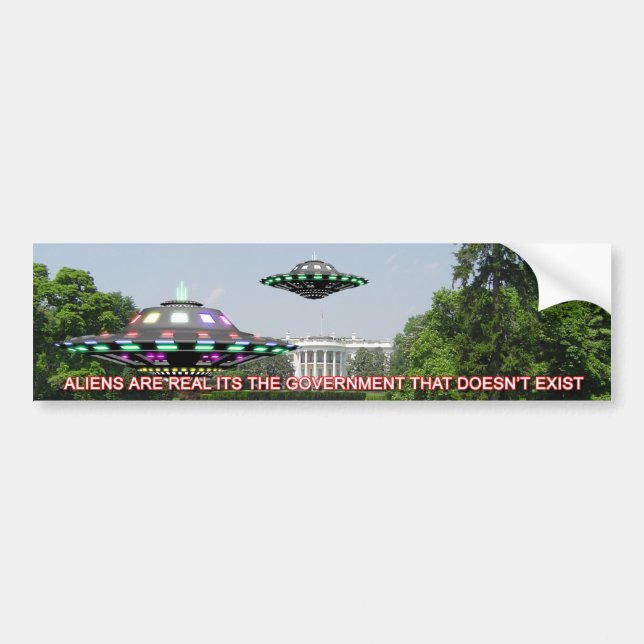 UFO's on the whitehouse Lawn Bumper Sticker (Front)