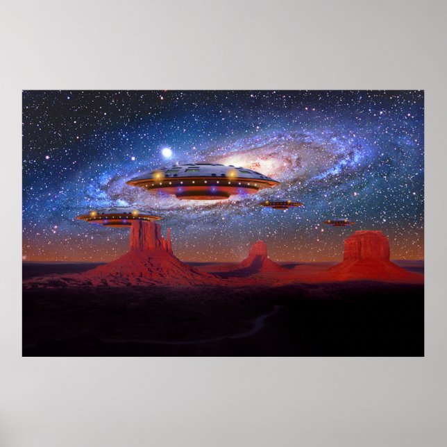 UFO's Over Monument Valley Poster (Front)