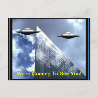 UFOs Visiting Earth Postcard