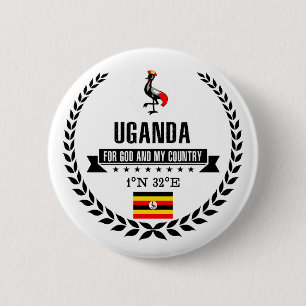 Uganda 6 Cm Round Badge
