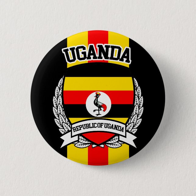 Uganda 6 Cm Round Badge (Front)