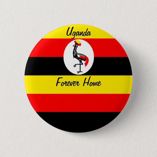 Uganda 6 Cm Round Badge (Front)