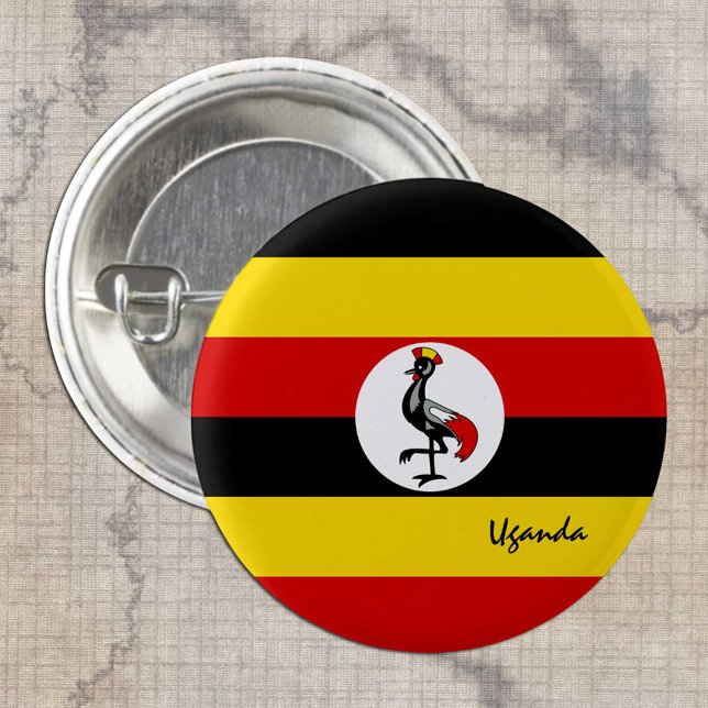 Uganda button, patriotic Ugandan Flag fashion 3 Cm Round Badge (Creator Uploaded)