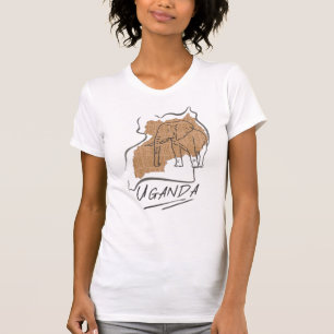 Uganda Elephant Map Outline  T-Shirt