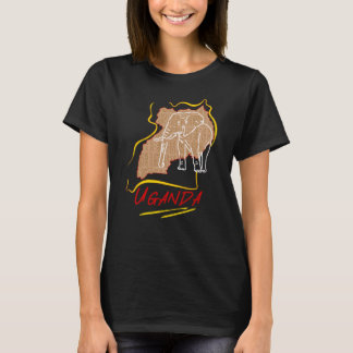 Uganda Elephant Map Outline  T-Shirt