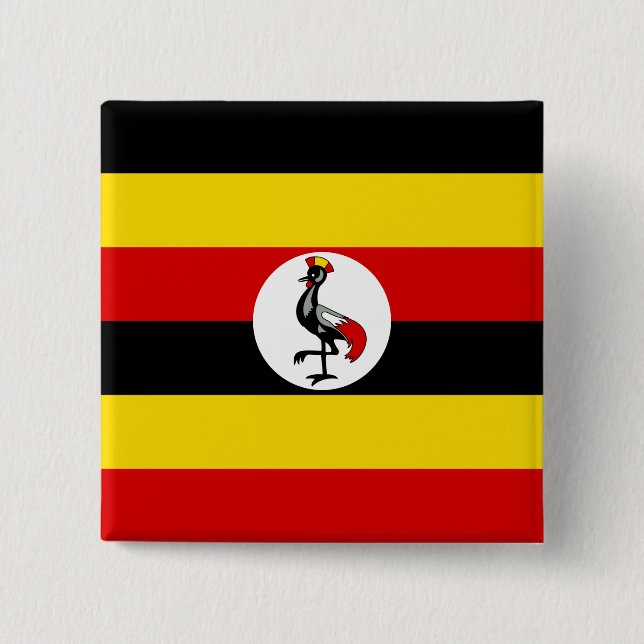 Uganda Flag 15 Cm Square Badge (Front)