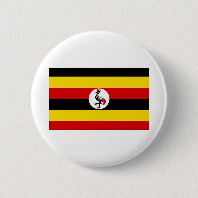 Uganda Flag 6 Cm Round Badge (Front)