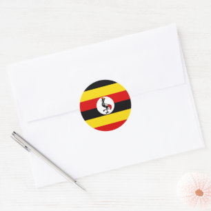 Uganda flag classic round sticker