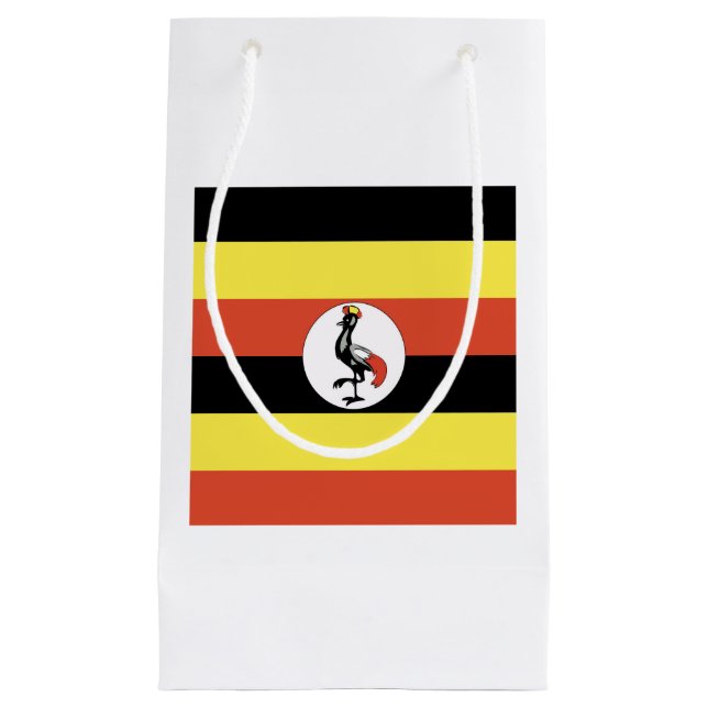 Uganda Flag Emblem Small Gift Bag (Front)