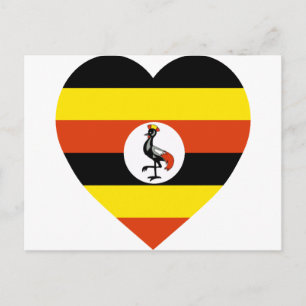 Uganda Flag Heart Postcard