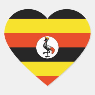 Uganda Flag Heart Sticker