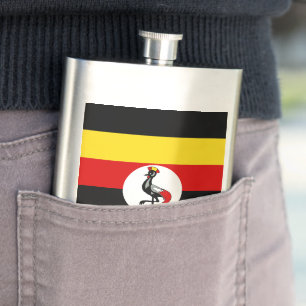 Uganda flag hip flask