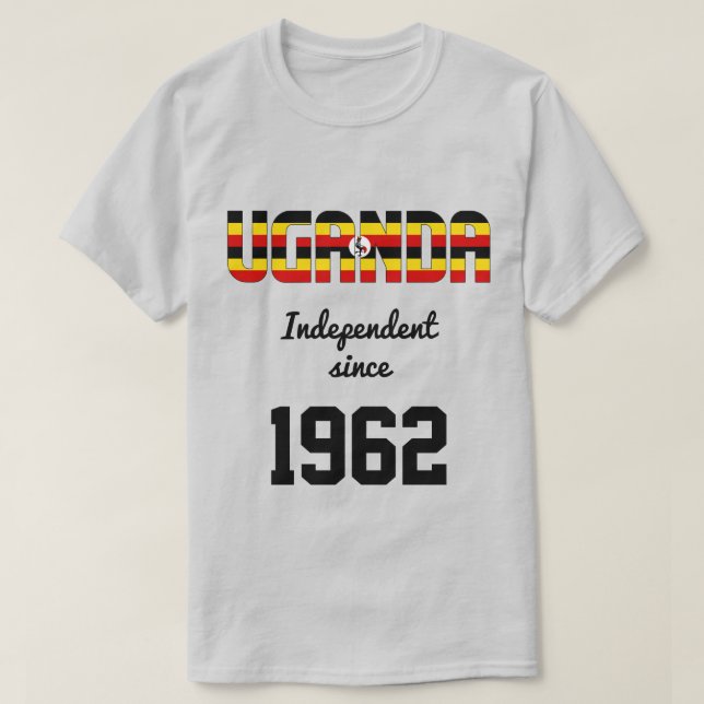 Uganda Flag Independence Celebration T-Shirt (Design Front)