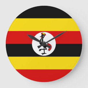 Uganda Flag Large Clock