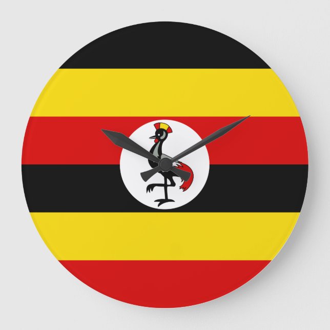 Uganda Flag Large Clock (Front)