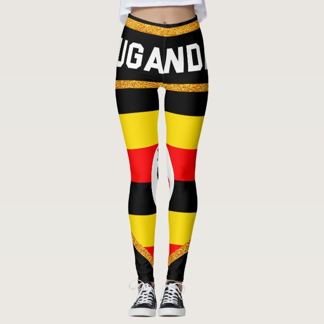 Uganda Flag Leggings (Front)