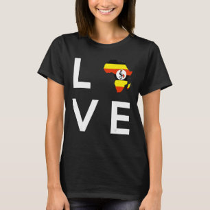 Uganda Flag Love Africa Continent Silhouette for U T-Shirt