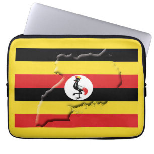 UGANDA Flag Map Patriotic Computer YELLOW Laptop Sleeve