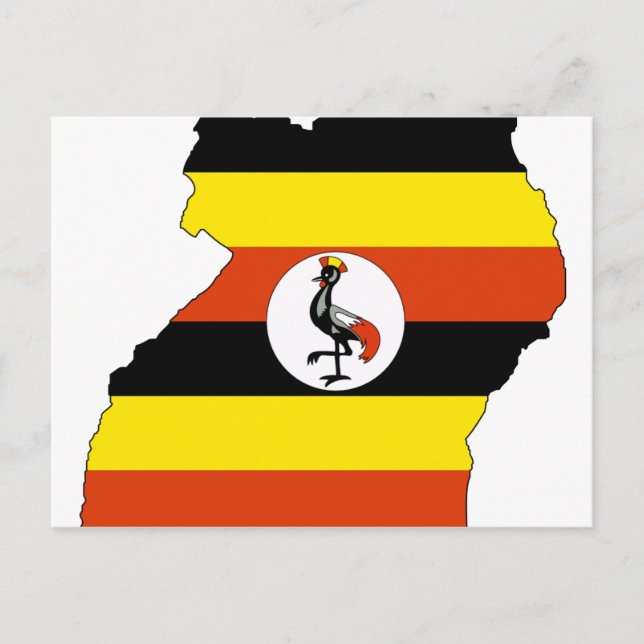 Uganda flag map postcard (Front)